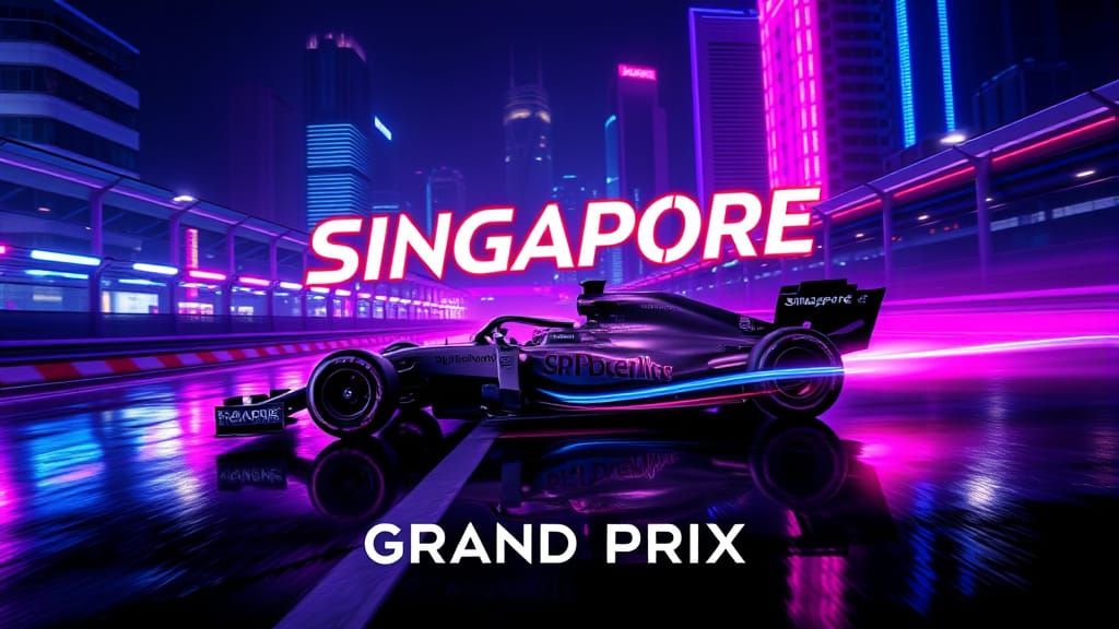 Singapore Grand Prix: Futuristic Neon City Circuit Poster