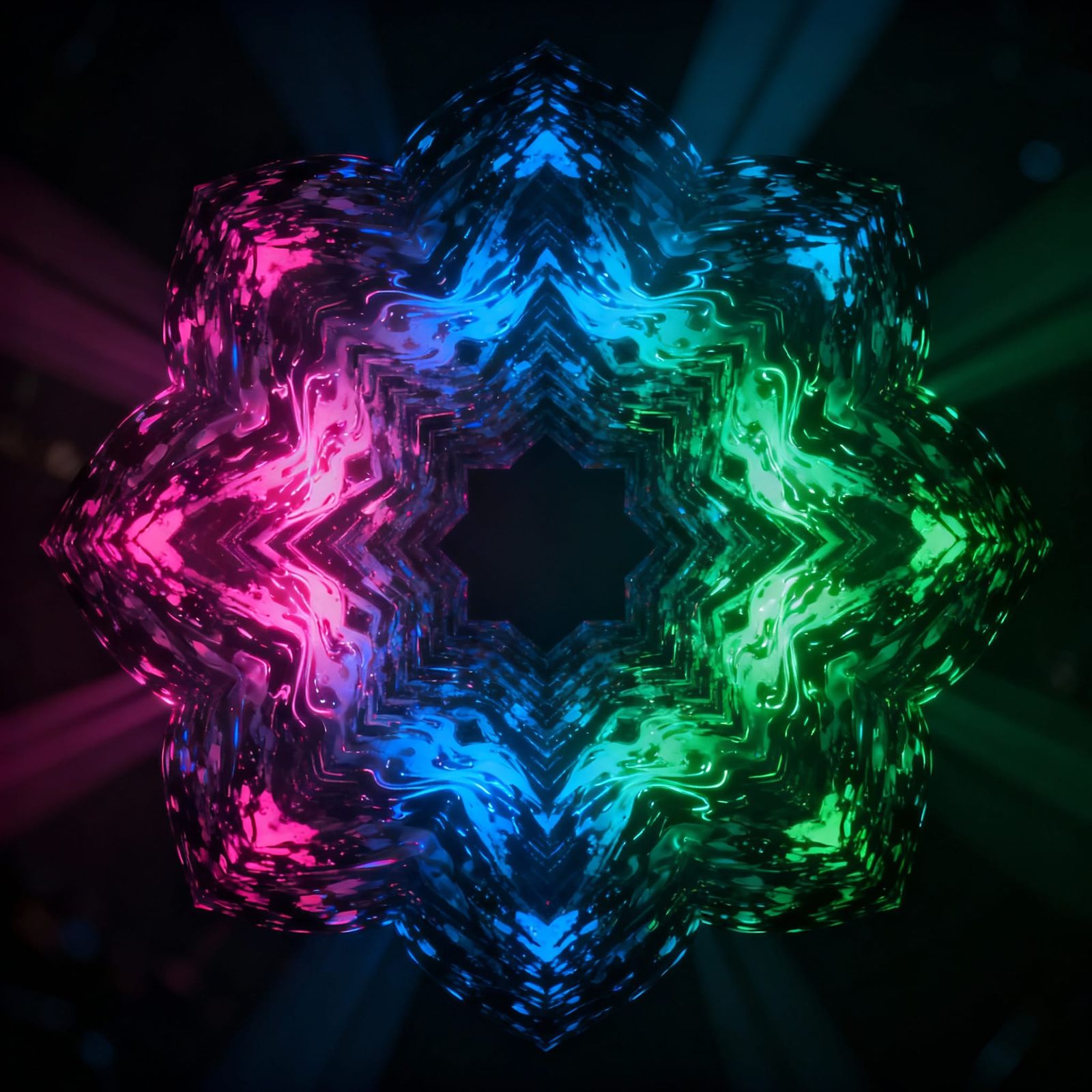 Psychedelic Fractal Patterns in Hyperrealistic Style