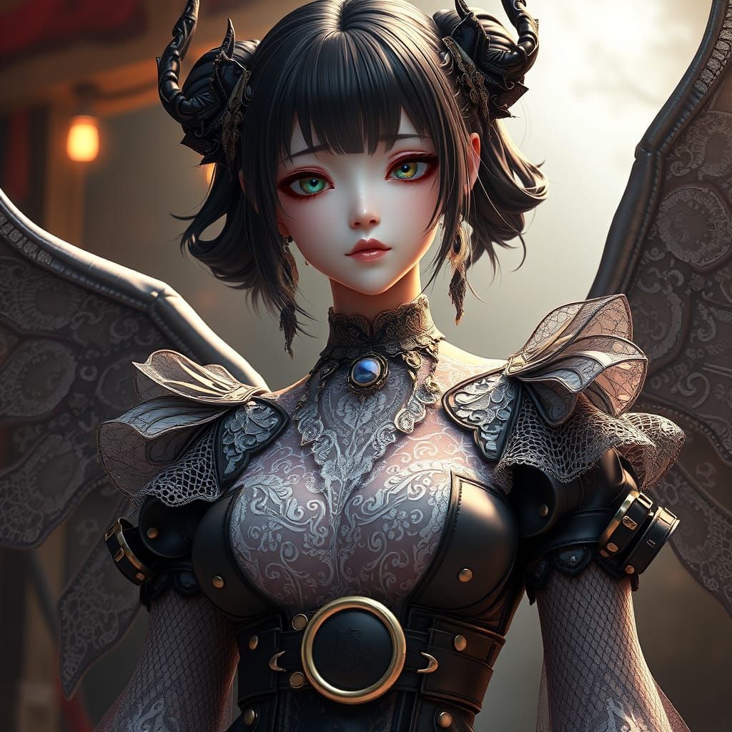 Goth Genie of the Ring: 3D Anime Art