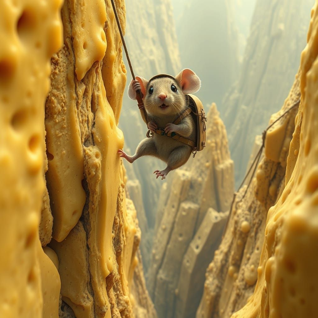 Urban Mouse Explorer Abseils Cheese Mountains in Action Styl...