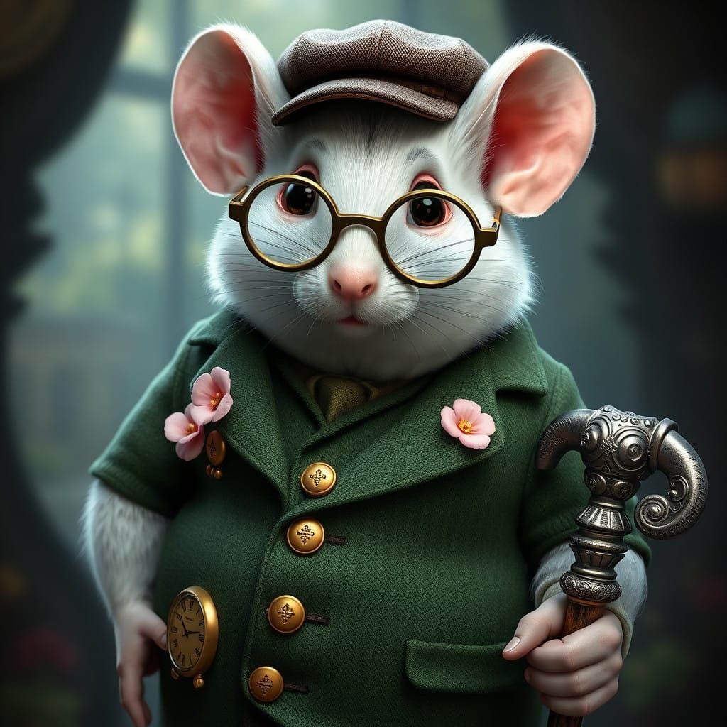 Dapper Mouse in Elegant Waistcoat with Pocket Watch