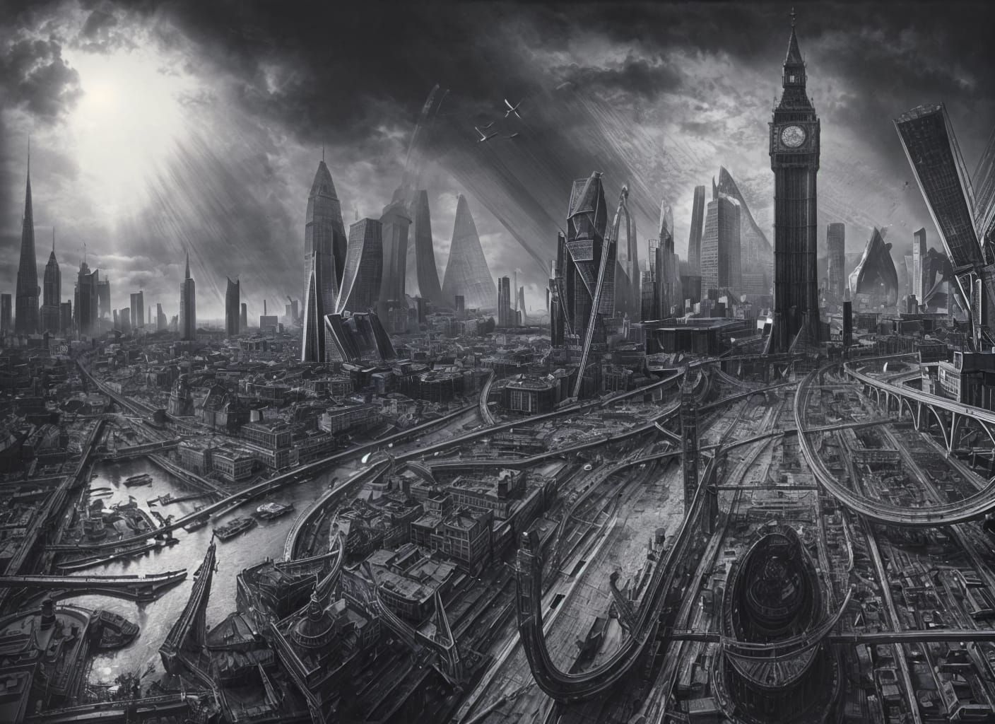 Futuristic London: A Surreal and Detailed Vision