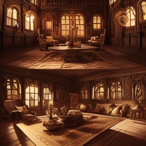 Dramatic Interior Digital Matte Painting