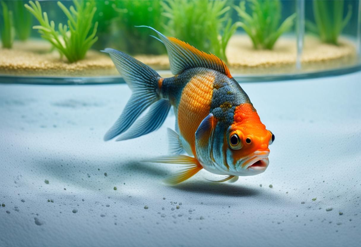 Surreal Portrait: Goldfish Gentleman in Aquarium