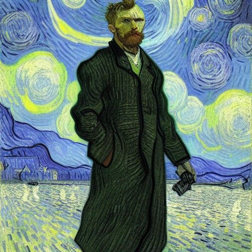 Sinister Figure in Van Gogh Style
