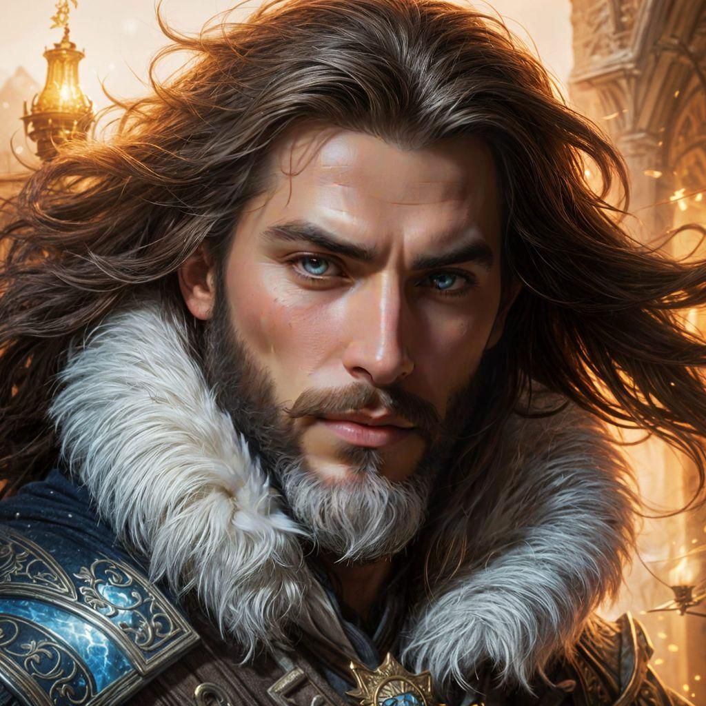 Epic Winter Bard Portrait in High Fantasy Style