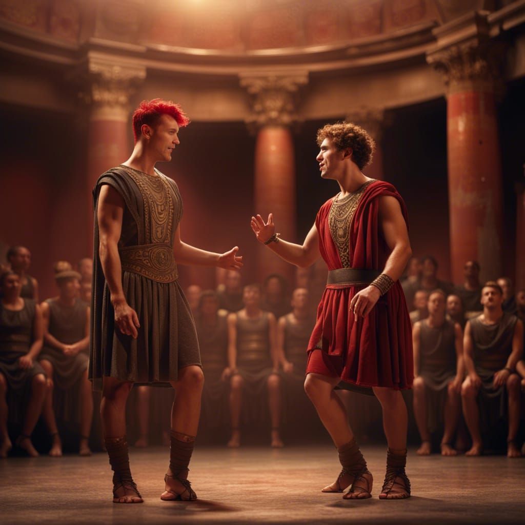 Ancient Roman Singers Dancing on Stage