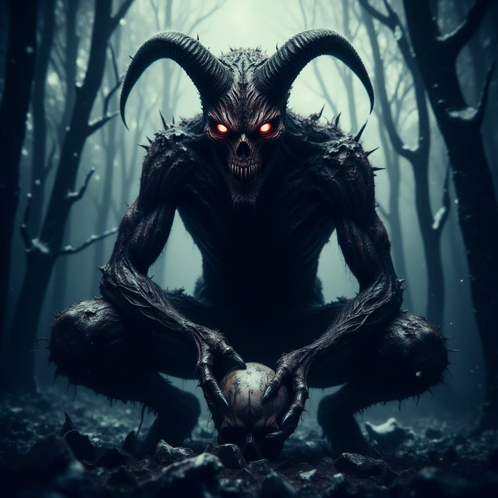 <lora:Macabro:1.0> 'A dark fantasy scene featuring a menacing demon,