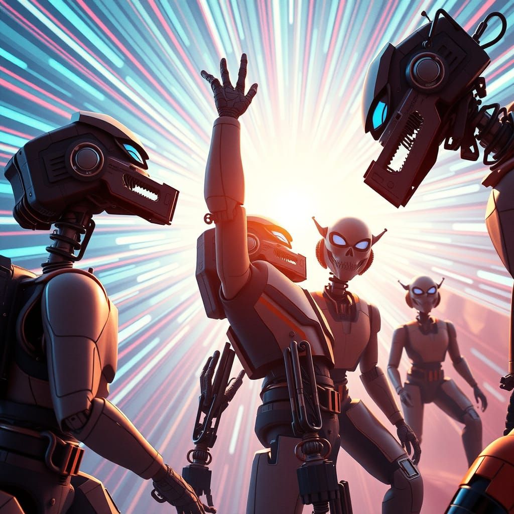 Cinematic War Robots in Space: A Futuristic Rebellion