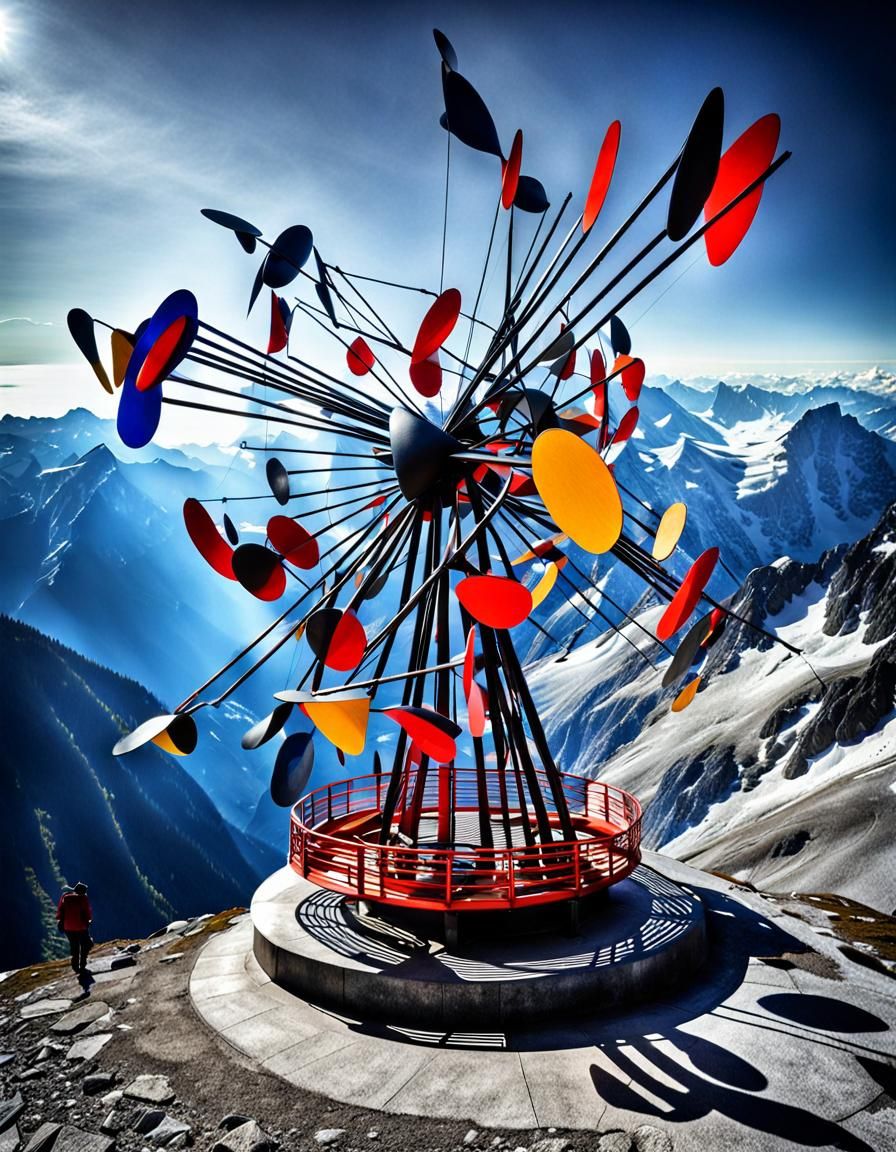Giant Mobile Sculpture on Mont Blanc: Hyperrealistic HDR