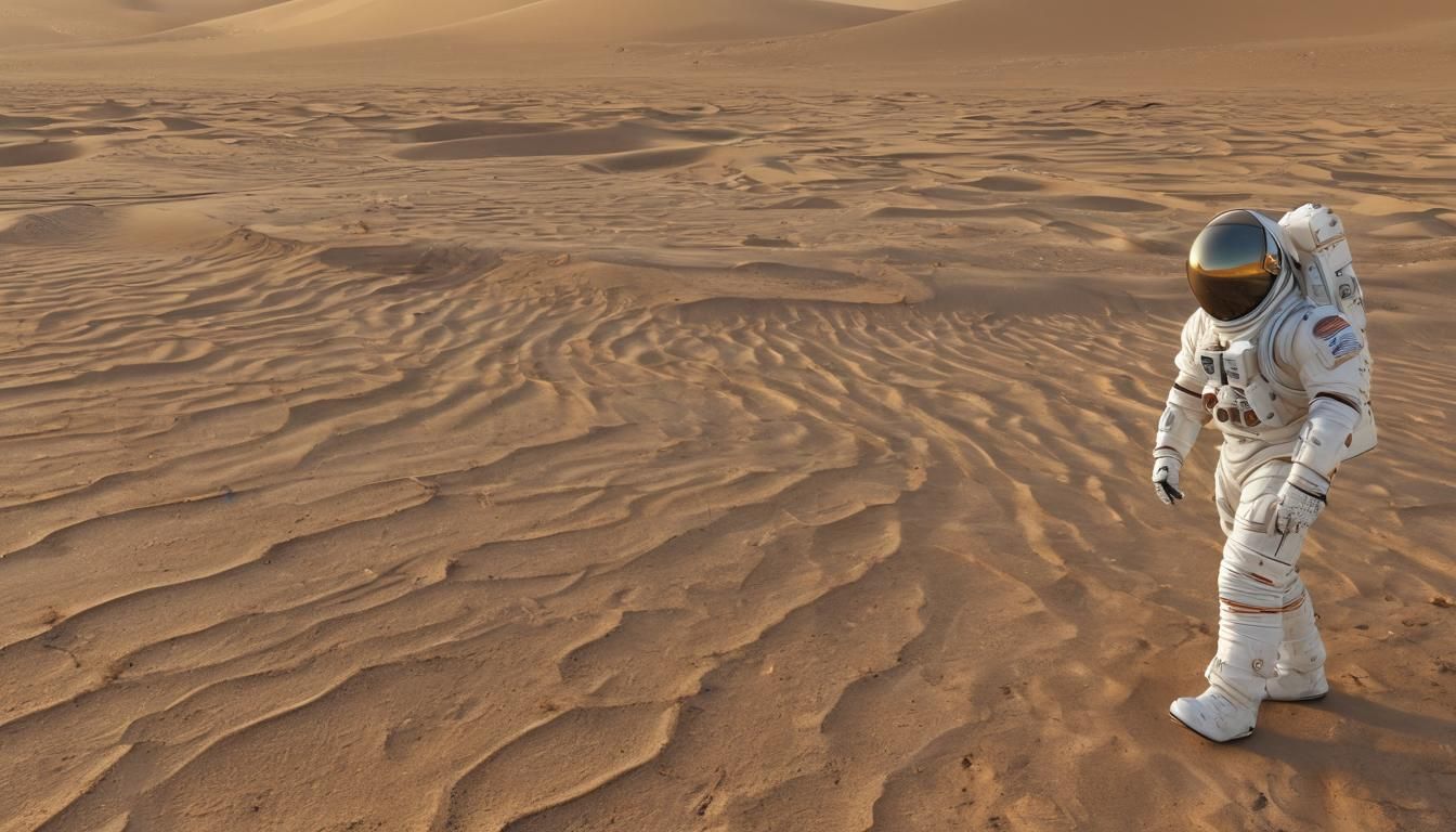 Astronaut in Desert Dreamscape: Digital Art