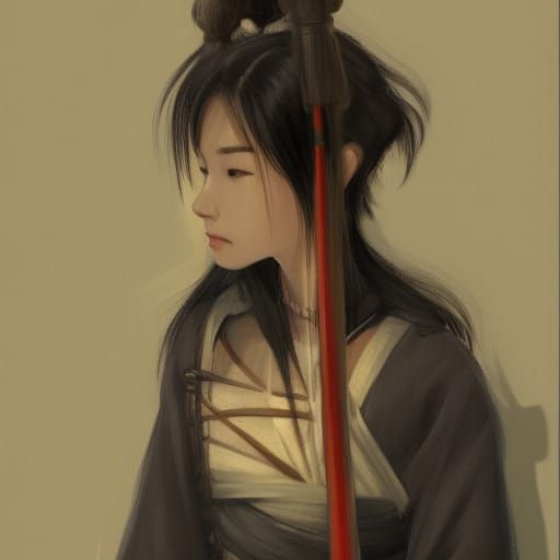 Samurai Girl with Sword