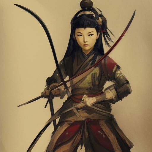 Samurai Girl with Sword Concept Art