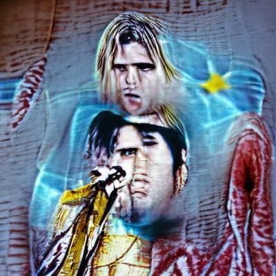 Elvis Fronts Nirvana in Concert Art