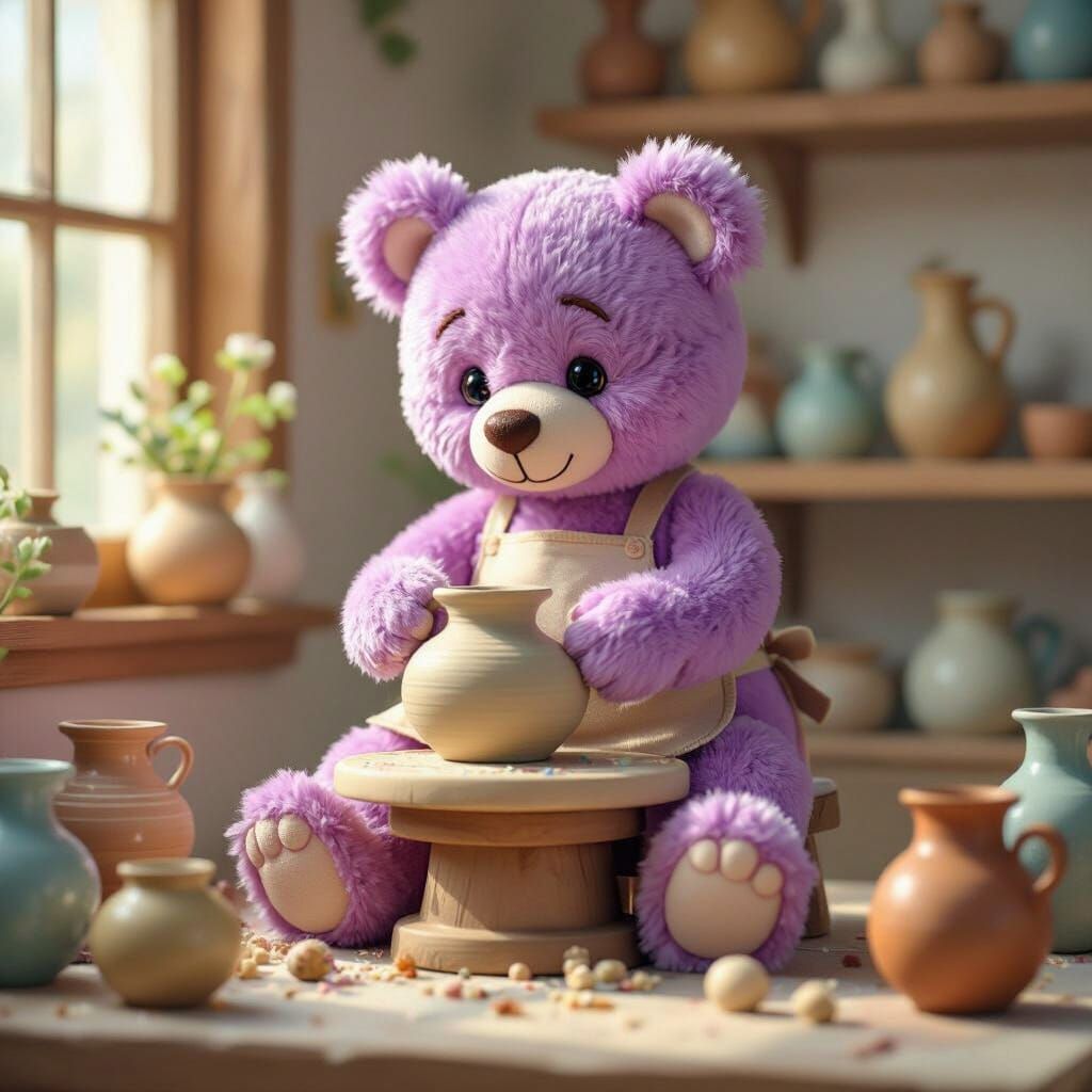 Teddy Bear Potter in Whimsical 3D Style