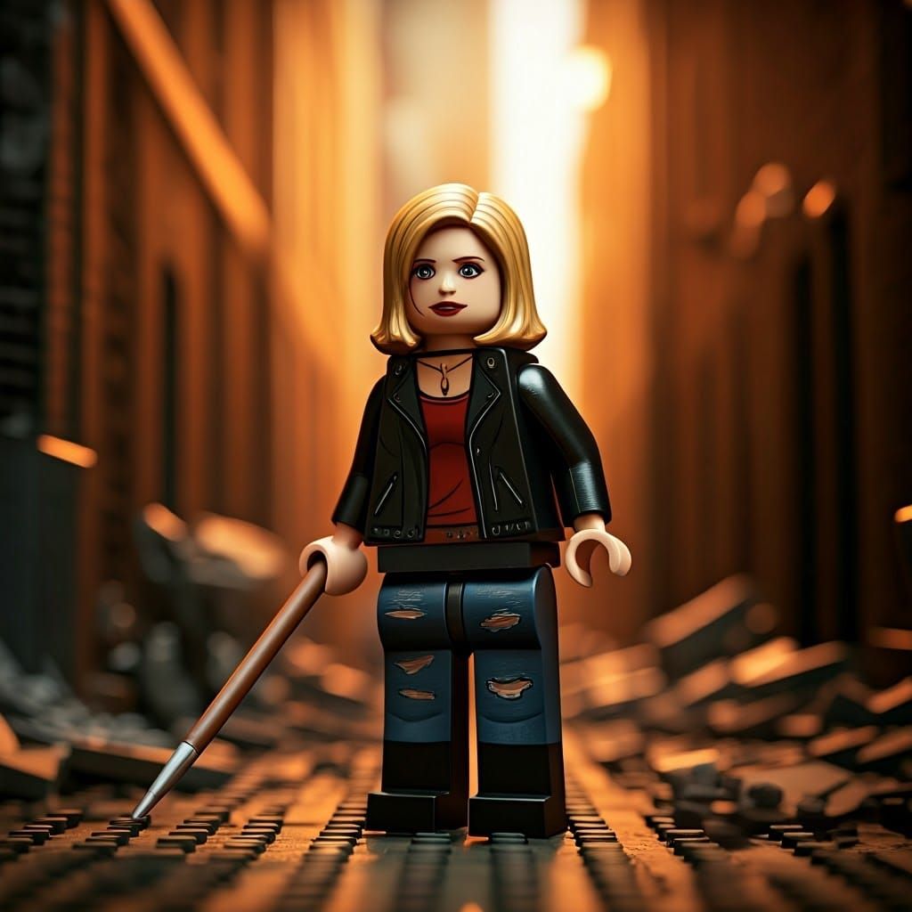 Heroic Buffy Summers in a Dark Alleyway, Surrounded by Lego....