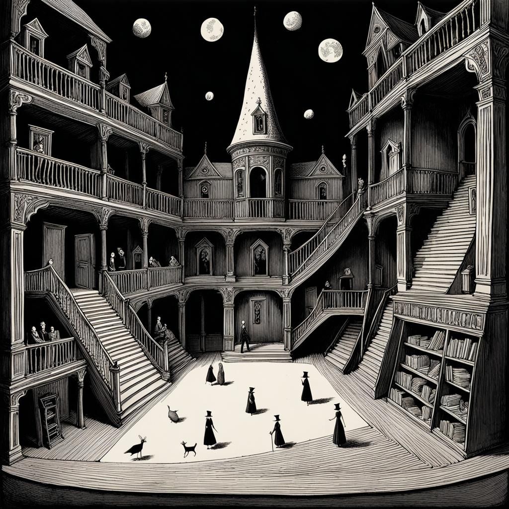 Gothic House of Cards in Dark Fantasy Style