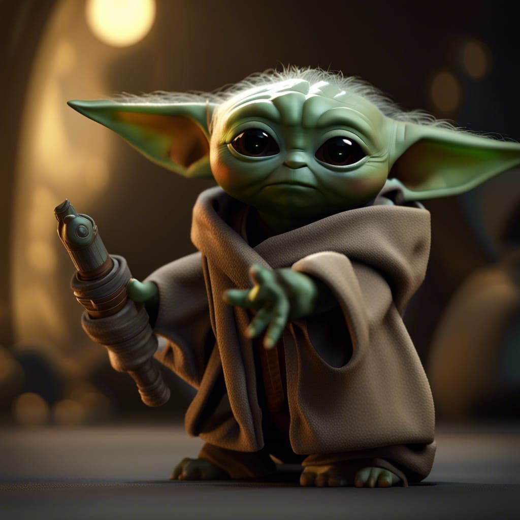 Grogu: 3D Render of Force-Sensitive Child