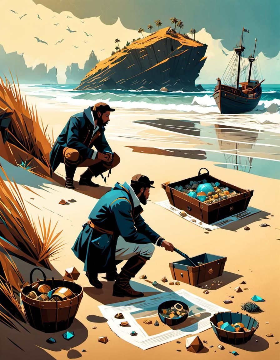 Treasures Ashore: Vector Art in Darkest Dungeon Style