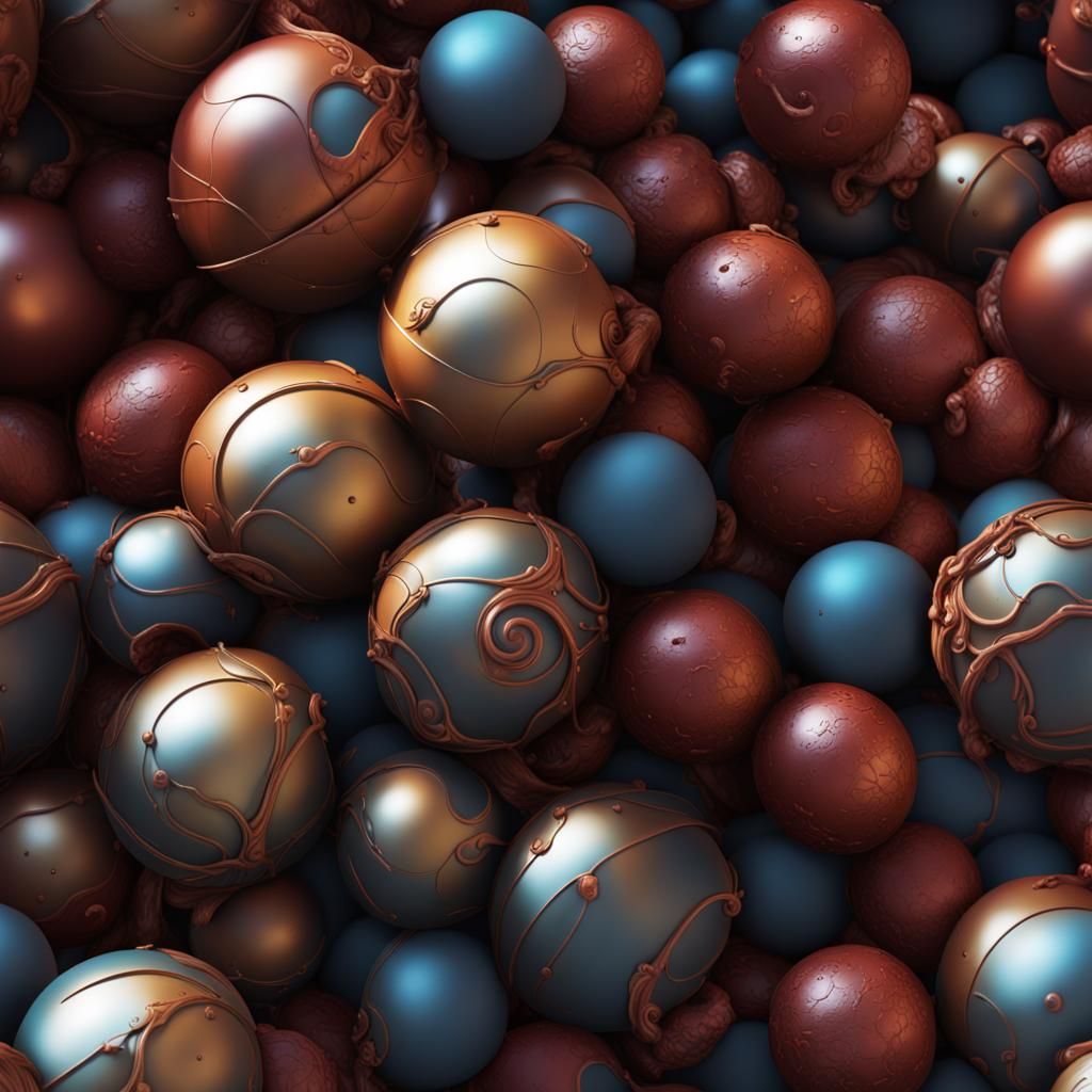 Detailed Matte Painting of Colorful Balls