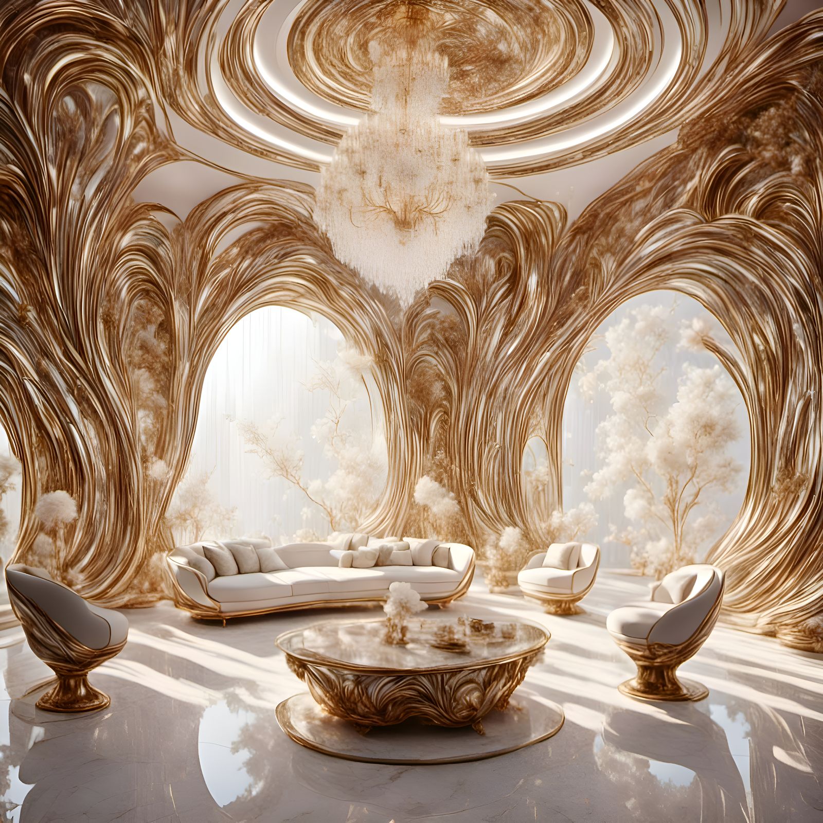 Luxurious Abstract Carvings in Modern Interior Design