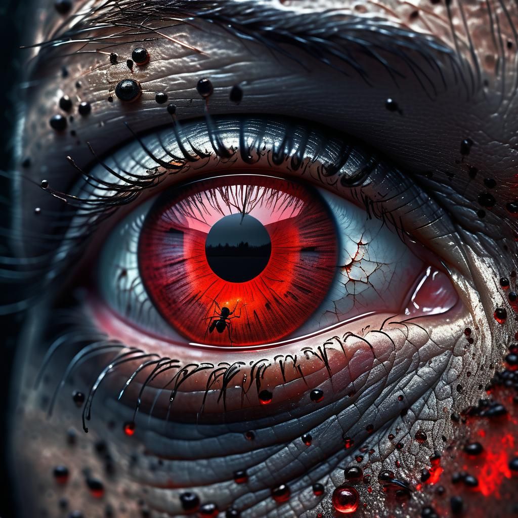 Hybrid Ant-Human in Double Exposure Portrait