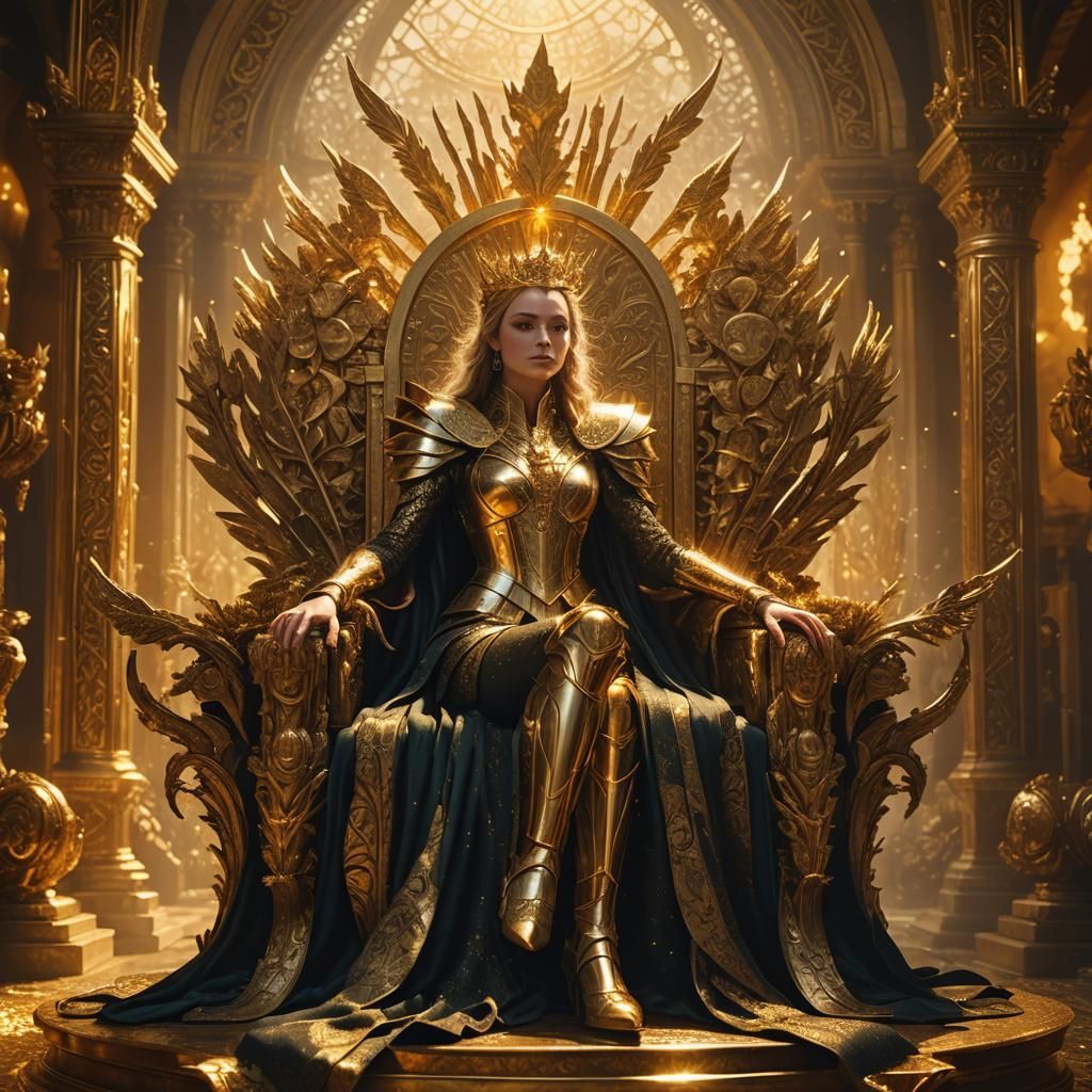 Female Archfey on Golden Throne in Sunlight