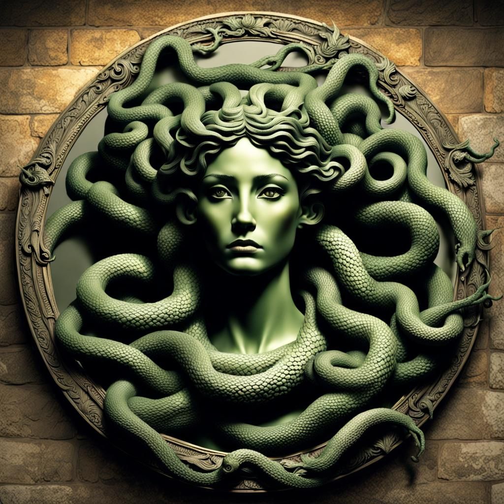 Medusa's Tragic Transformation into Stone Statue