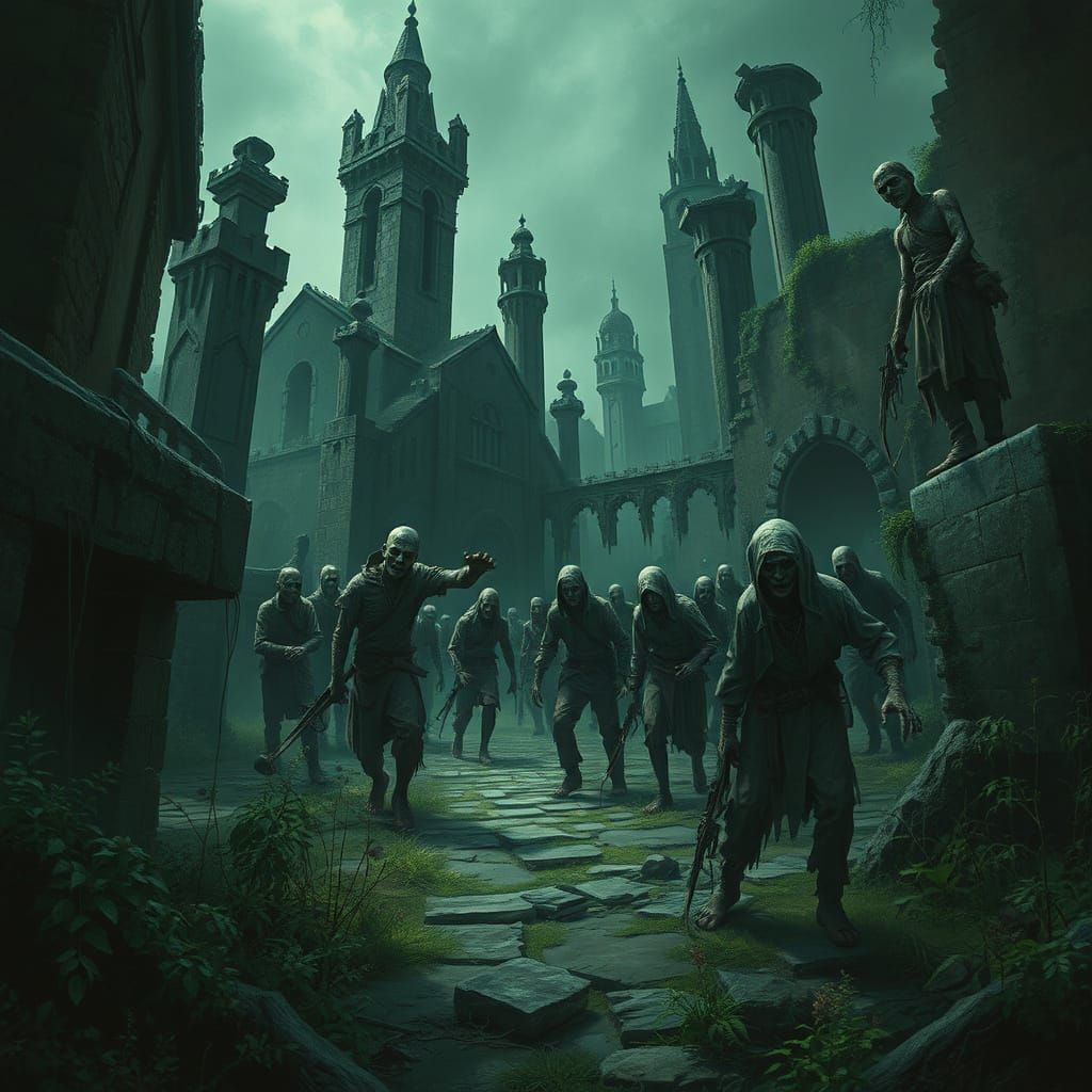 Dark Zombie Kingdom in Noir Style