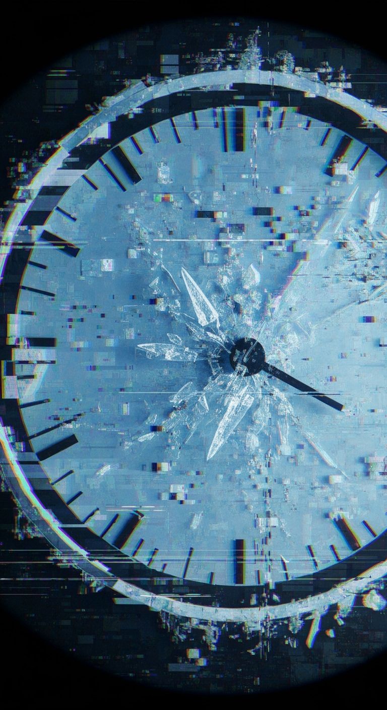 Cybernetic Glitch Art: Frozen Time Avatar