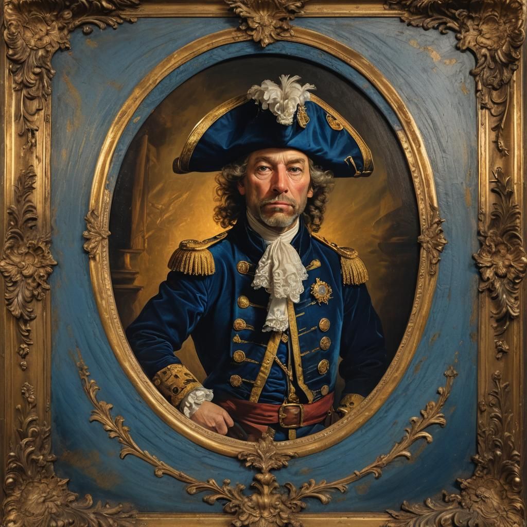 Baroque Portrait of a Ship Captain in Rembrandt Style