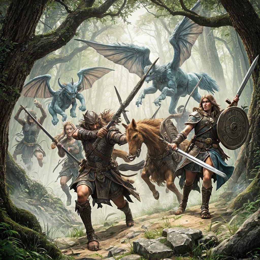 Mythical Battle in Enchanted Fairy Woods