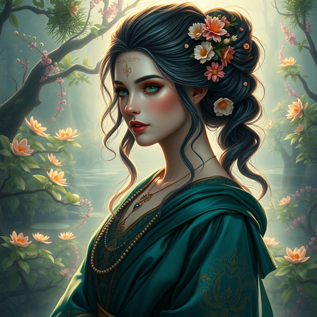 Antheia: Goddess of Blooms in a Fantasy Realm