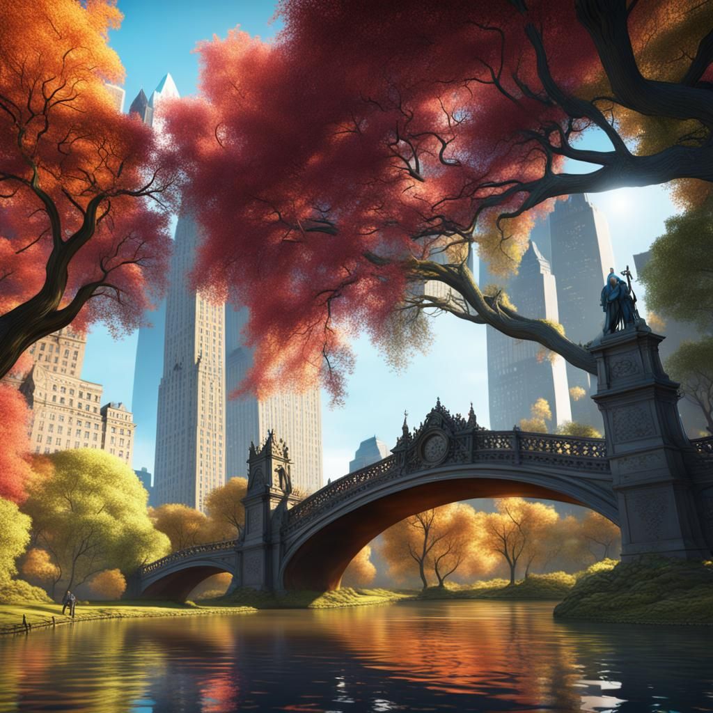 Central Park Autumn Fantasy Concept Art
