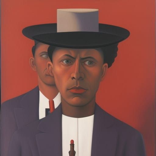 Revolutionary Vampire Portrait in Retrofuturist Style