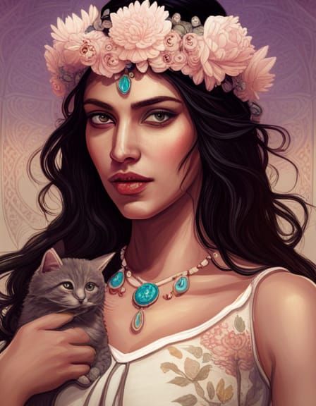 woman with puffy black hair