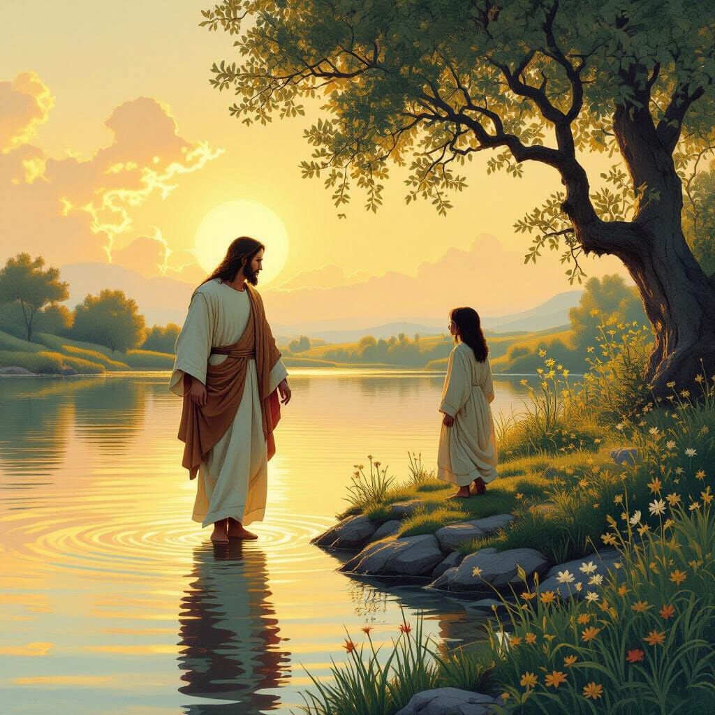 Jesus Leads Beside Still Waters: Dreamy Art