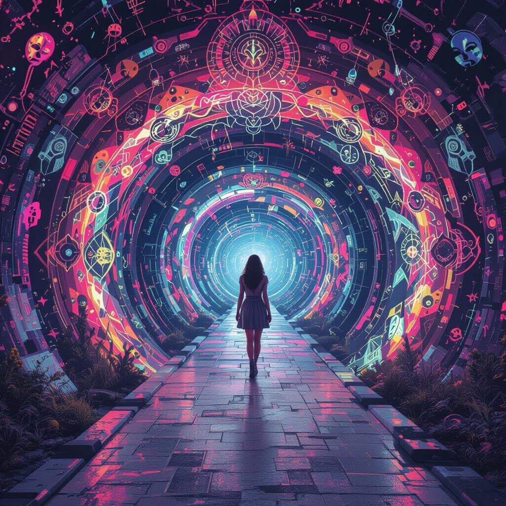 Psychedelic Tunnel Vision: A Surreal Journey