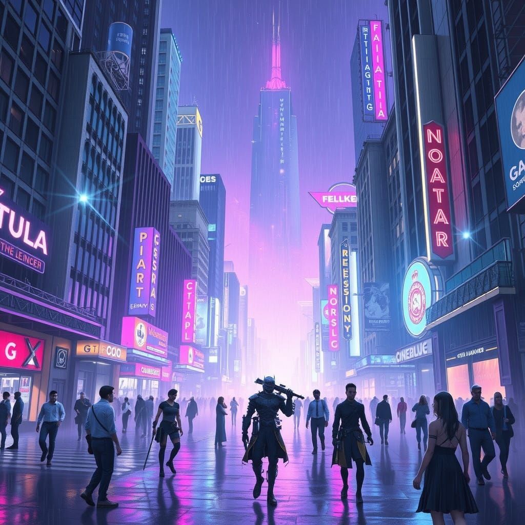 Cyberpunk Rebels Unite to Shatter the Neon Veil