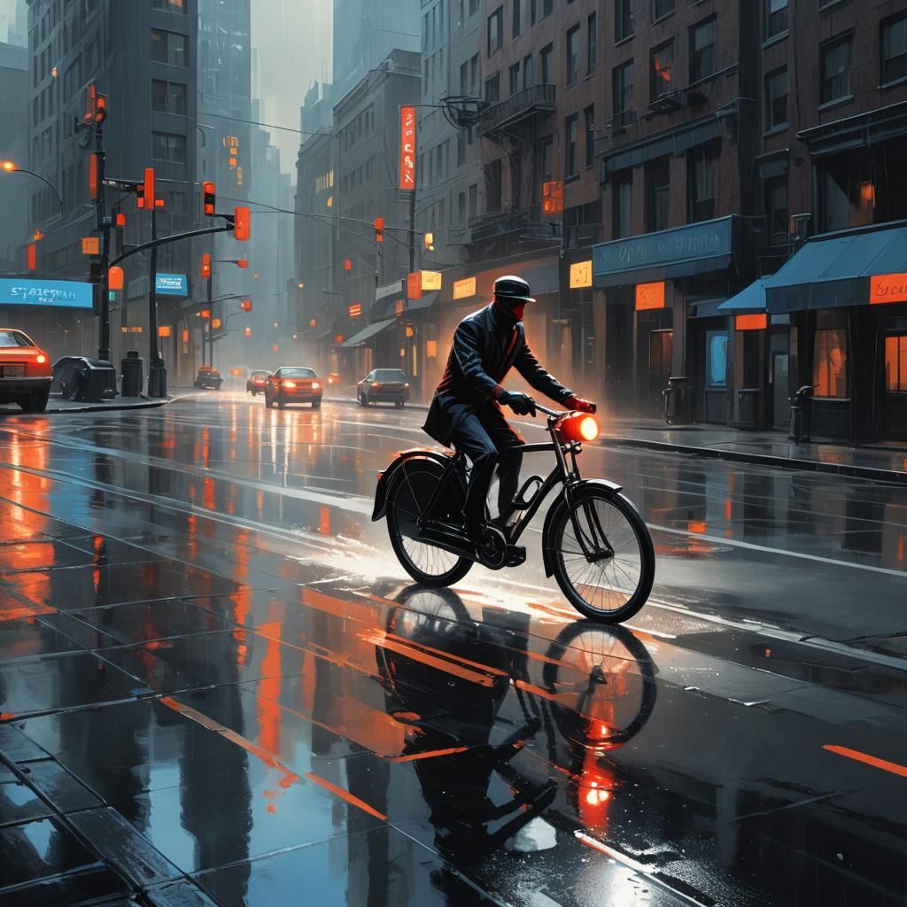Invisible Man on Bicycle: Fantasy Concept Art