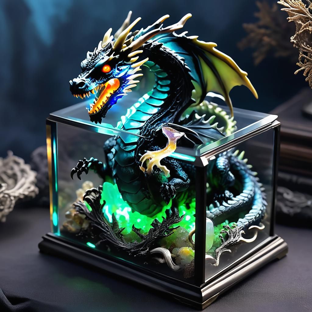 Miniature Bones Dragon in Jewelry Box