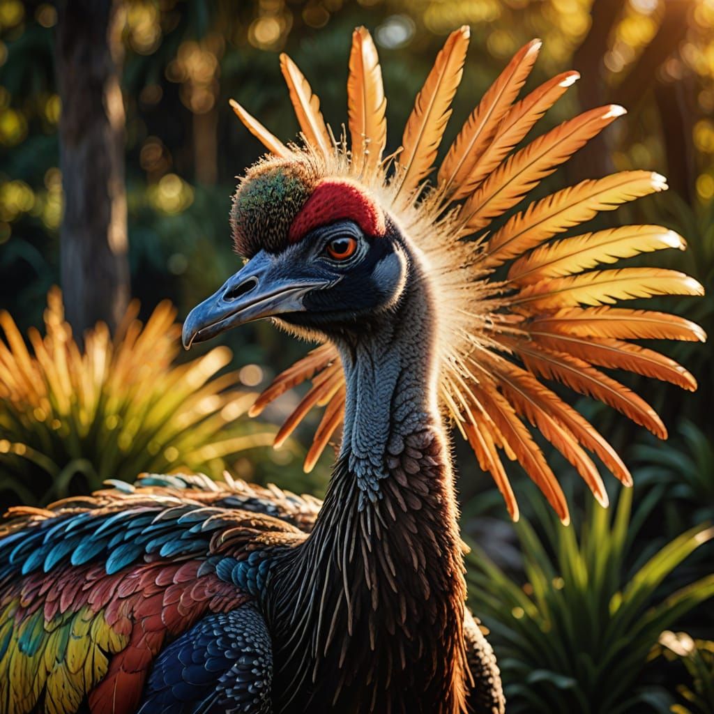 Moa in Colorful Plumage: Hyperrealistic National Geographic ...