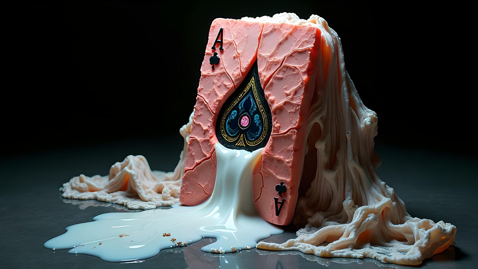 Surreal Ace of Spades Coral Sculpture