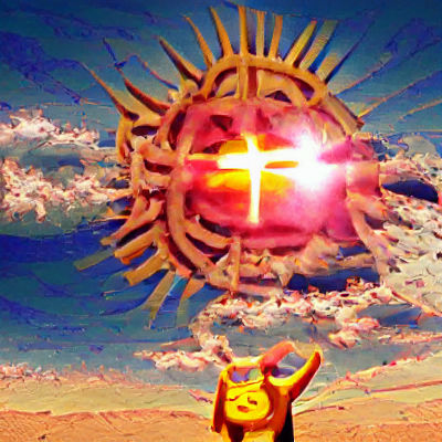 Radiant Sun Shining in a Blue Sky