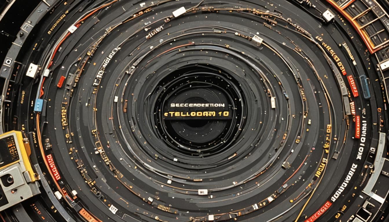 Vintage Cassette Enters Black Hole in Comic Book Style