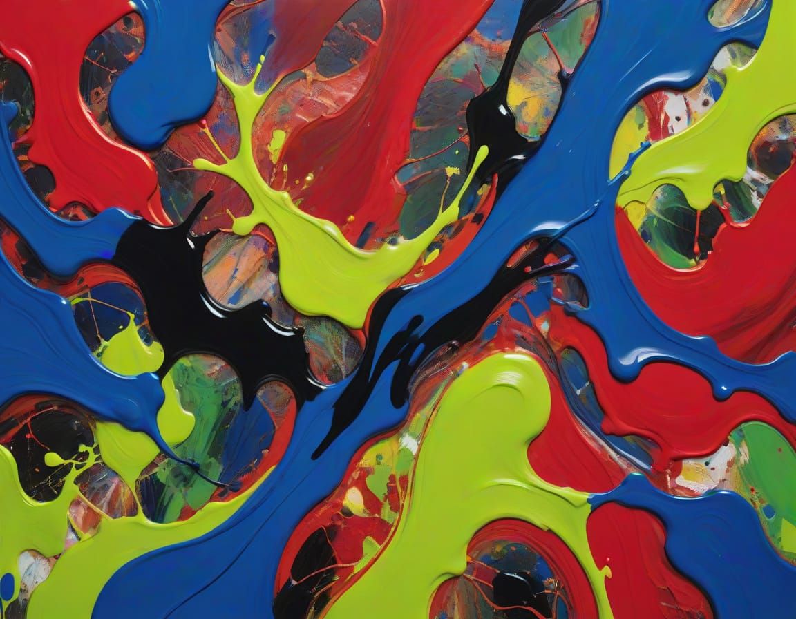 Expressive Abstract Art in Thick, Vibrant Paint