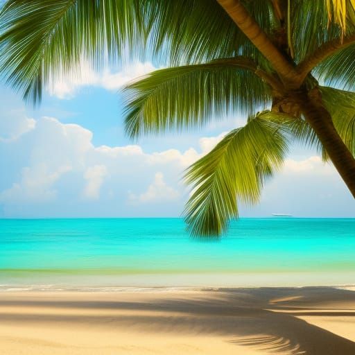 Vibrant Tropical Beach Scene in Sharp Focus
