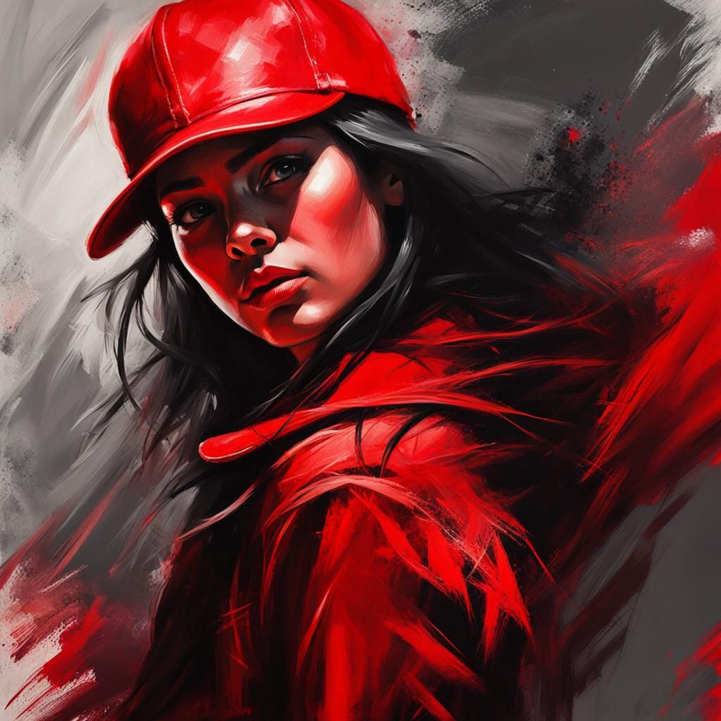Girl in Red: A Dramatic Noir Speed Painting