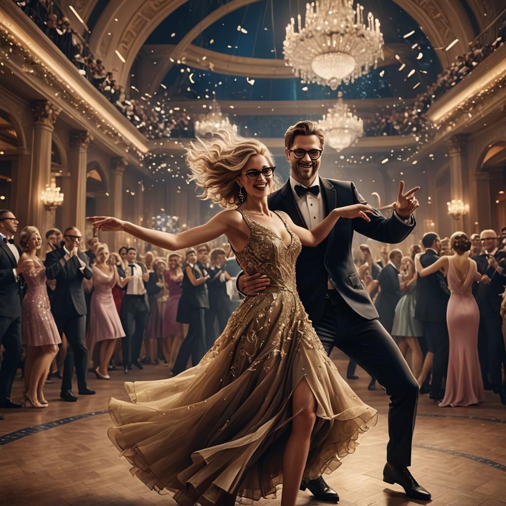 Gala Dance: Detailed Matte Painting of Couple