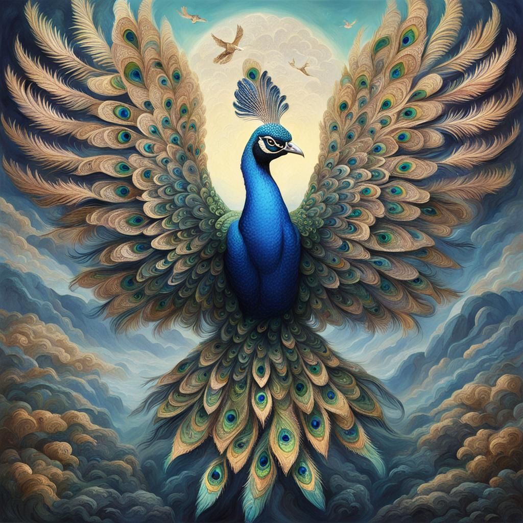 Diamond Winged Peacock in Flight